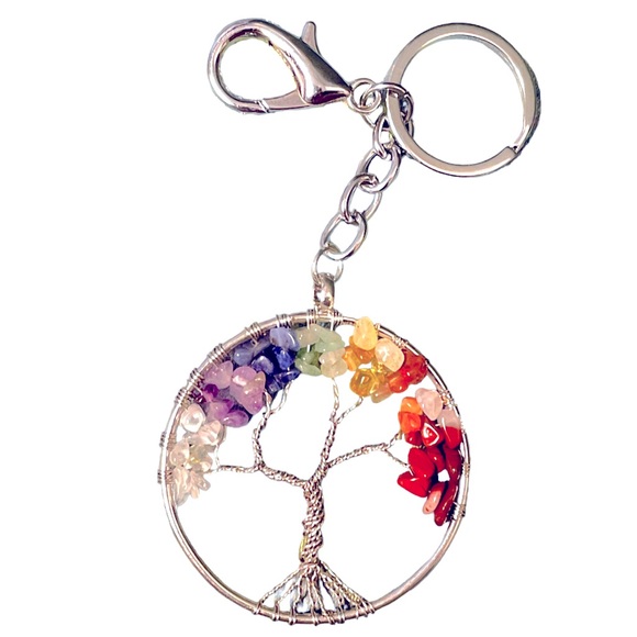 7 Chakras Tree Of Life Bag Charm Key Chain NWT - Picture 3 of 3